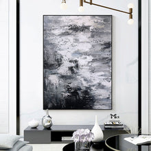 Load image into Gallery viewer, Black And White Abstract Painting 3D Texture Artwork For Living Room Ap112
