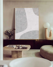 Load image into Gallery viewer, Gray And White Art Minimalist Painting Textured Acrylic Canvas Art Dp056
