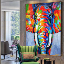 Load image into Gallery viewer, Bright Elephant Painting Colorful Abstract Art Modern Decor DP052
