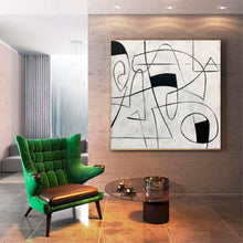Load image into Gallery viewer, Black And White Oil Painting On Canvas For Living Room Kp050
