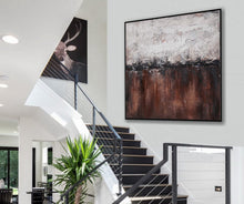 Load image into Gallery viewer, Brown And White Abstract Painting Oversized Artwork for Living Room Ap095
