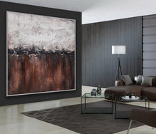 Load image into Gallery viewer, Brown And White Abstract Painting Oversized Artwork for Living Room Ap095
