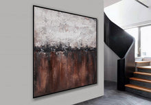 Load image into Gallery viewer, Brown And White Abstract Painting Oversized Artwork for Living Room Ap095
