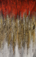 Load image into Gallery viewer, Red Gold Artwork Textured Abstract Painting Canvas Wall Art Ap098
