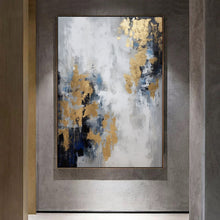 Load image into Gallery viewer, Gold And Gray Wall Art Decor Gray Abstract Art Painting Oversize Wall Art
