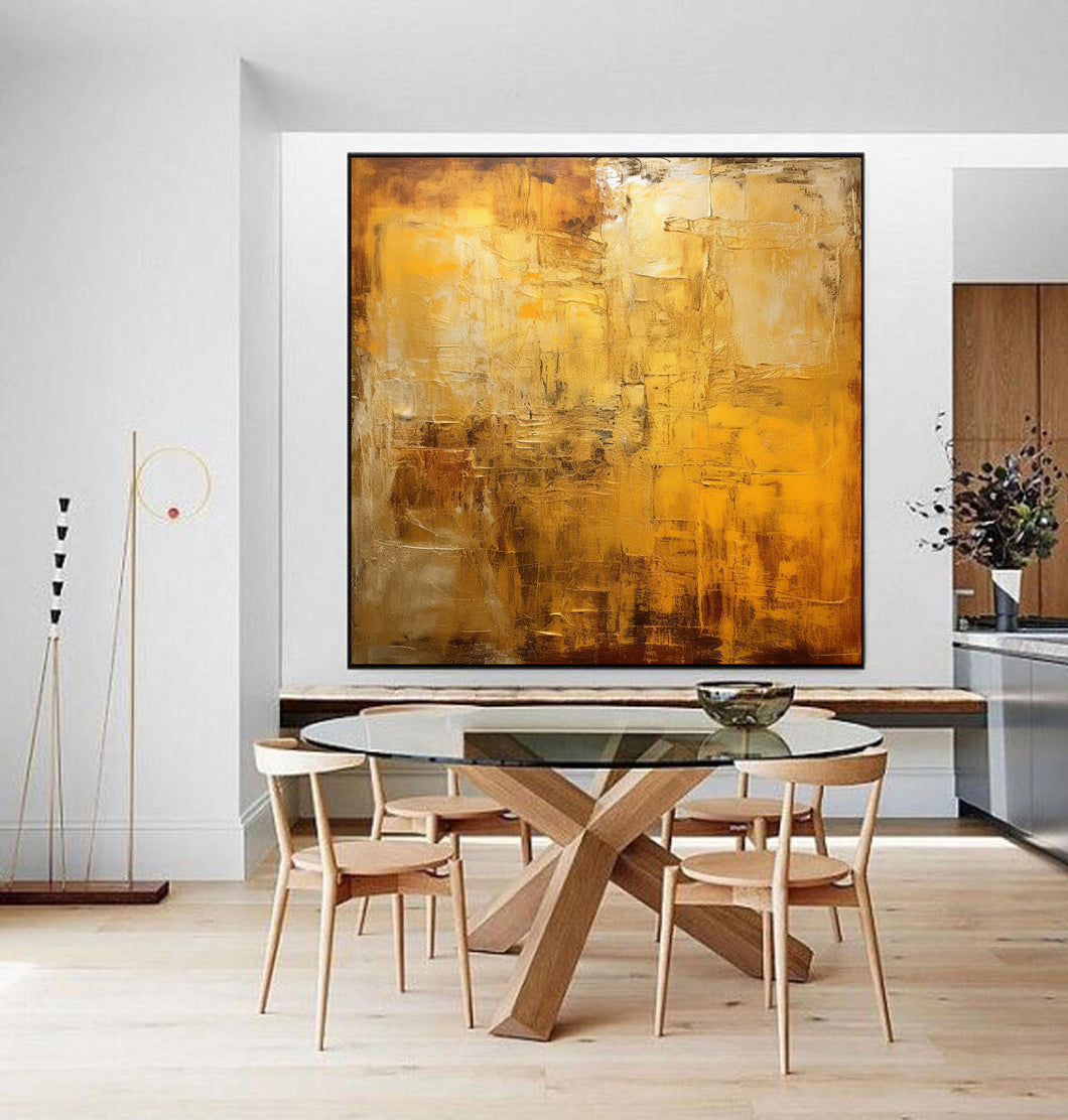 Extra Large Wall Art Gold Abstrat Painting Modern Wall Art For Living Room