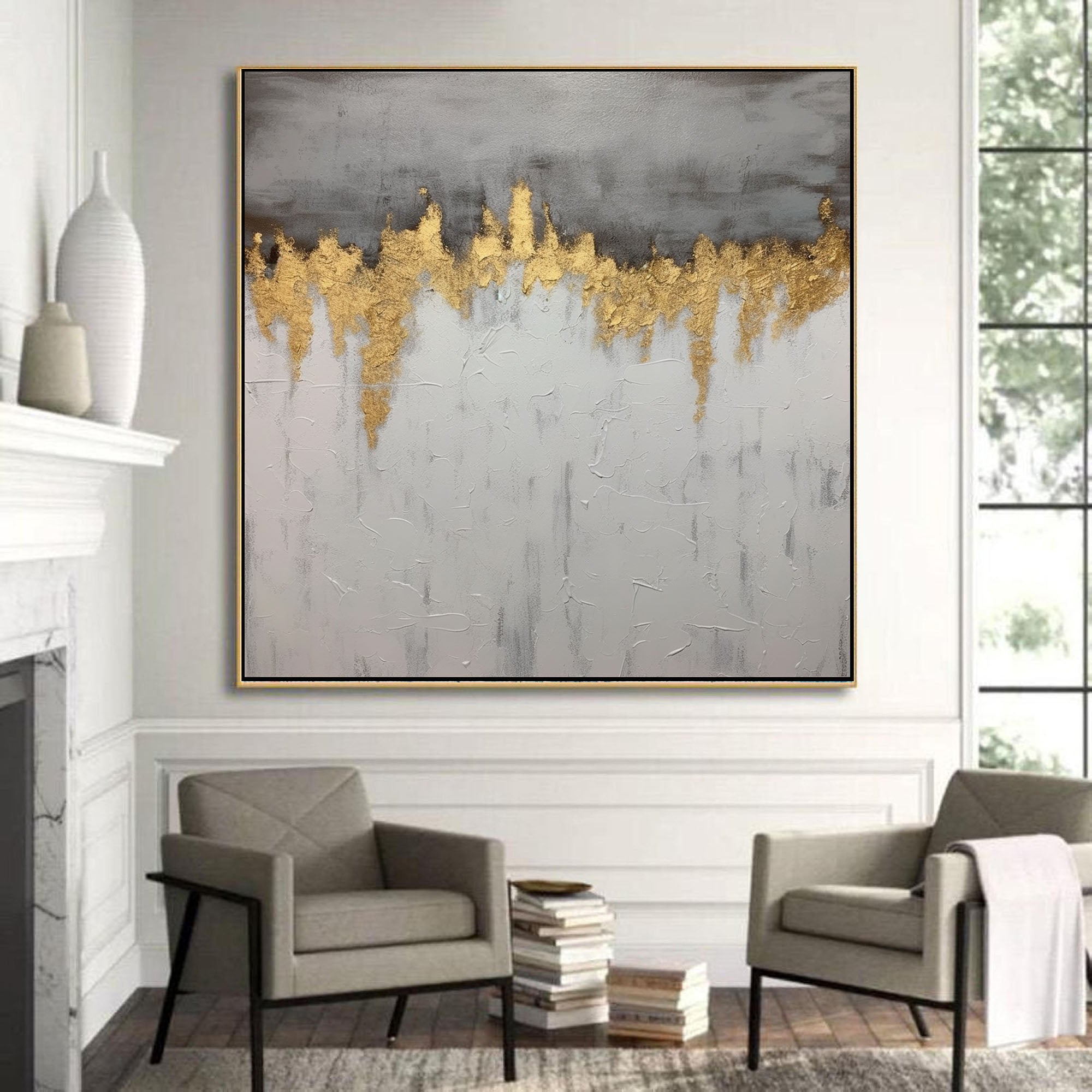 Large Abstract Painting Texture retailer Art Contemporary Art Original Gray Abstract Painting Original Painting Painting Living Room Wall Art W45