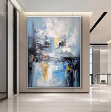 Load image into Gallery viewer, Extra Large Wall Art Blue Abstrat Painting Modern Wall Art For Living Room
