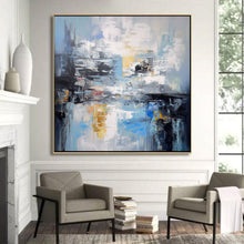 Load image into Gallery viewer, Extra Large Wall Art Blue Abstrat Painting Modern Wall Art For Living Room
